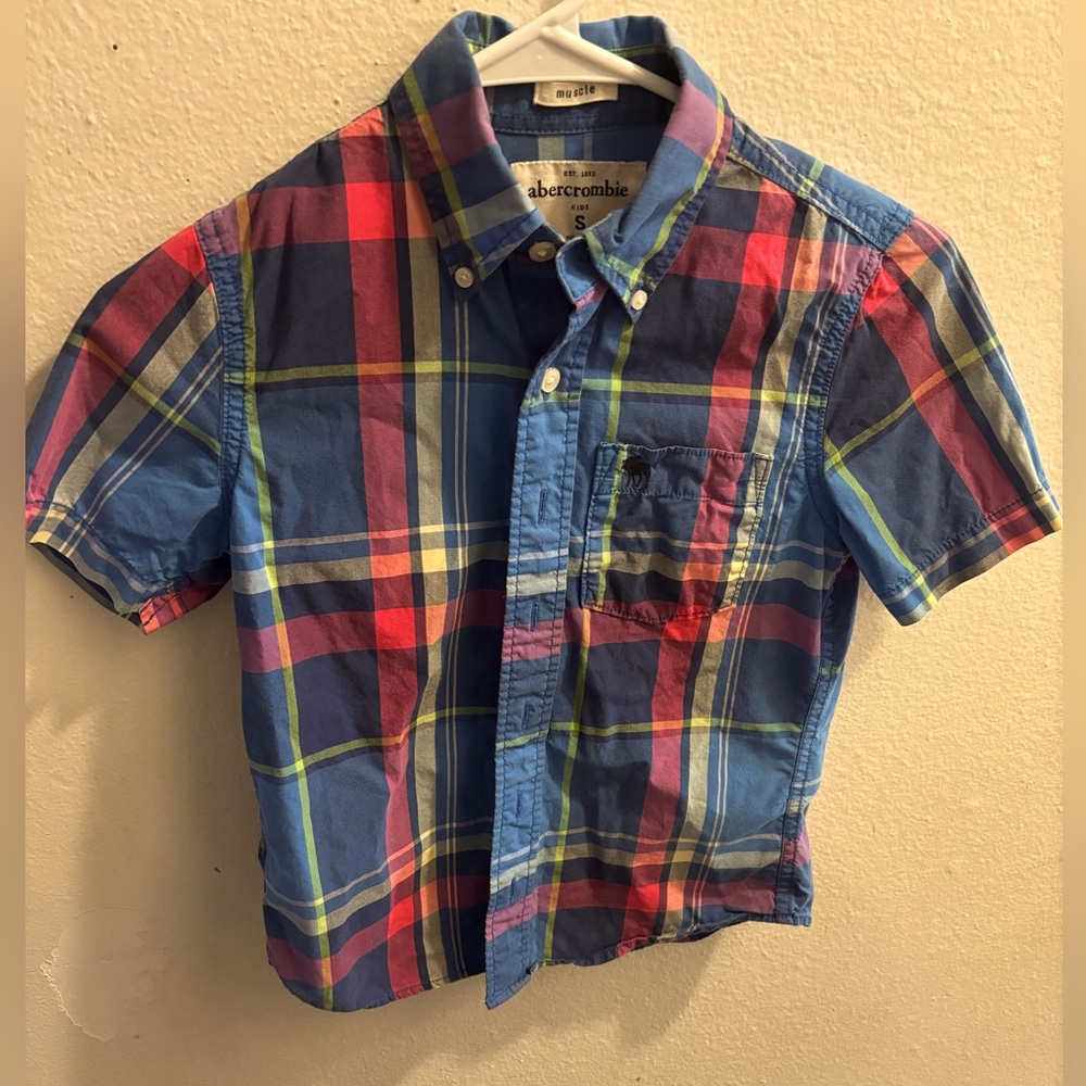 Vintage kids Abercrombie dress / western style button up shirt size Small